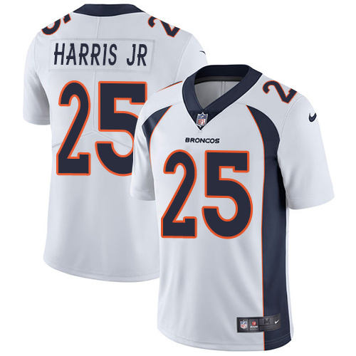 2019 men Denver Broncos #25 Harris Jr white Nike Vapor Untouchable Limited NFL Jersey->denver broncos->NFL Jersey